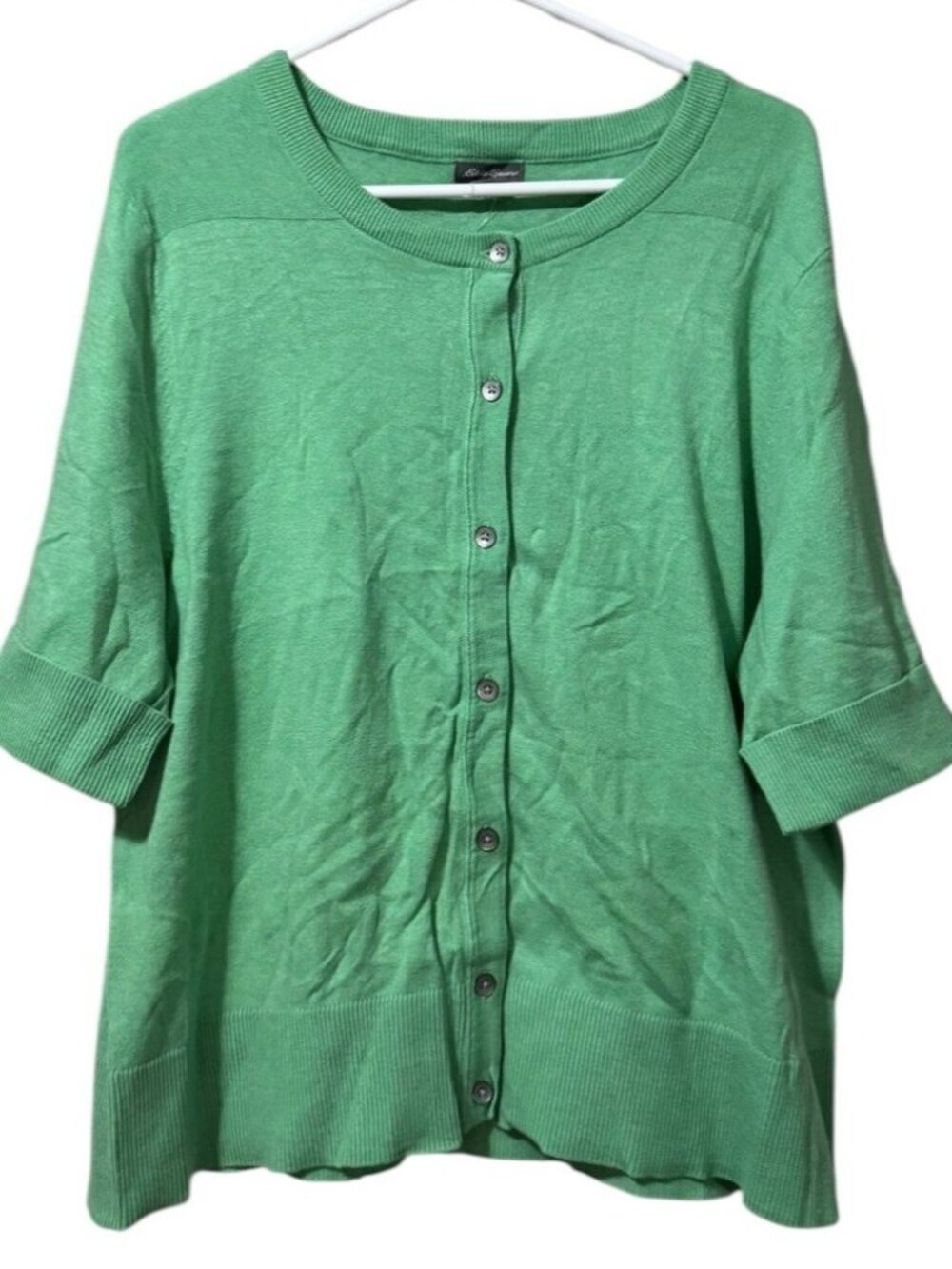 Eddie Bauer Cardigan Sweater Women Size 2XL‎ Button Down Classic Green Classic